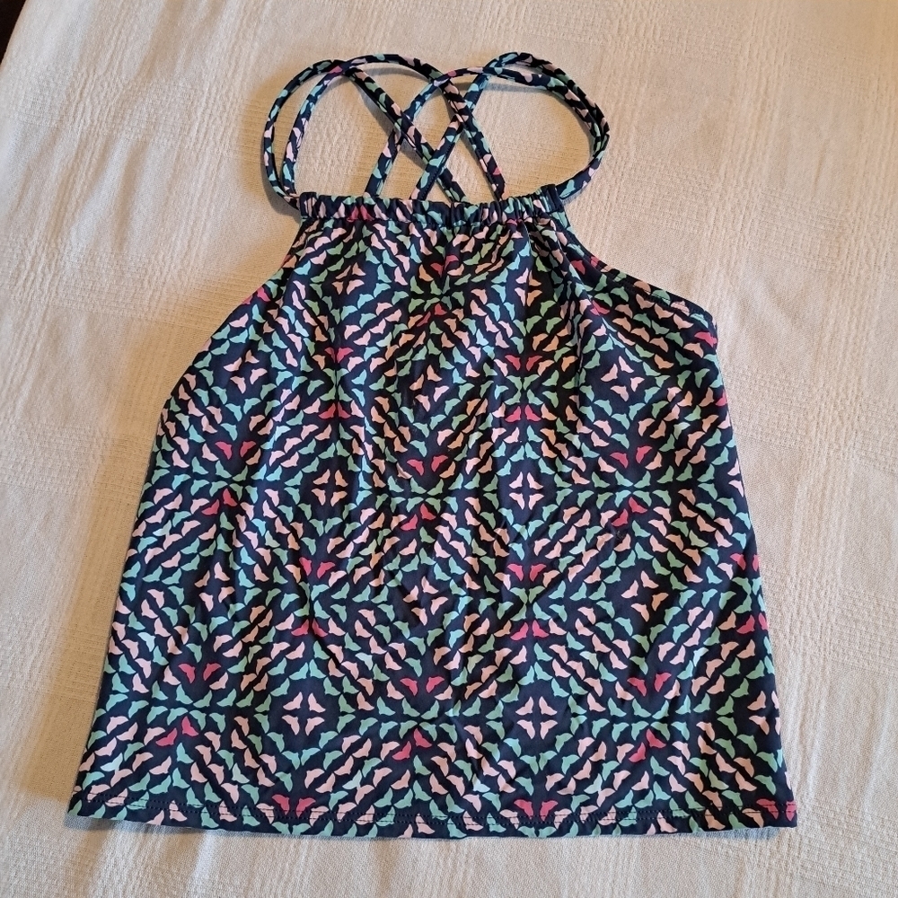 Vineyard Vines girls size XL Whale Tail designed swim top EUC